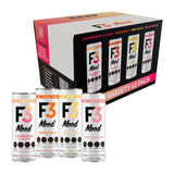 F3 Mood Variety Pack - Functional Sparkling Juice Drink with Powerful Nootropics to Reduce Stress, BCAAs for Muscle Recovery, and Chamomile & Valerian