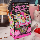 Bones Coffee Company Cherry Ice Cream Flavored Coffee, Medium Roast Low Acid Arabica Beans Compatible with Auto drip and French Press Coffee Maker, 12