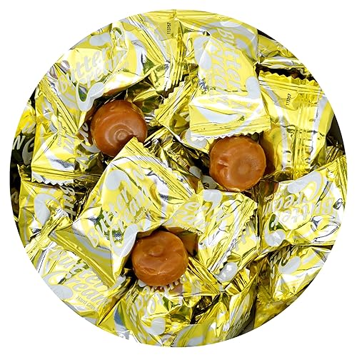 Butter Toffee, 2 Pound Bulk Candy (Approx. 150 pcs.), Butter Cream Toffee Candy, Old Fashion Hard Candies Individually Wrapped