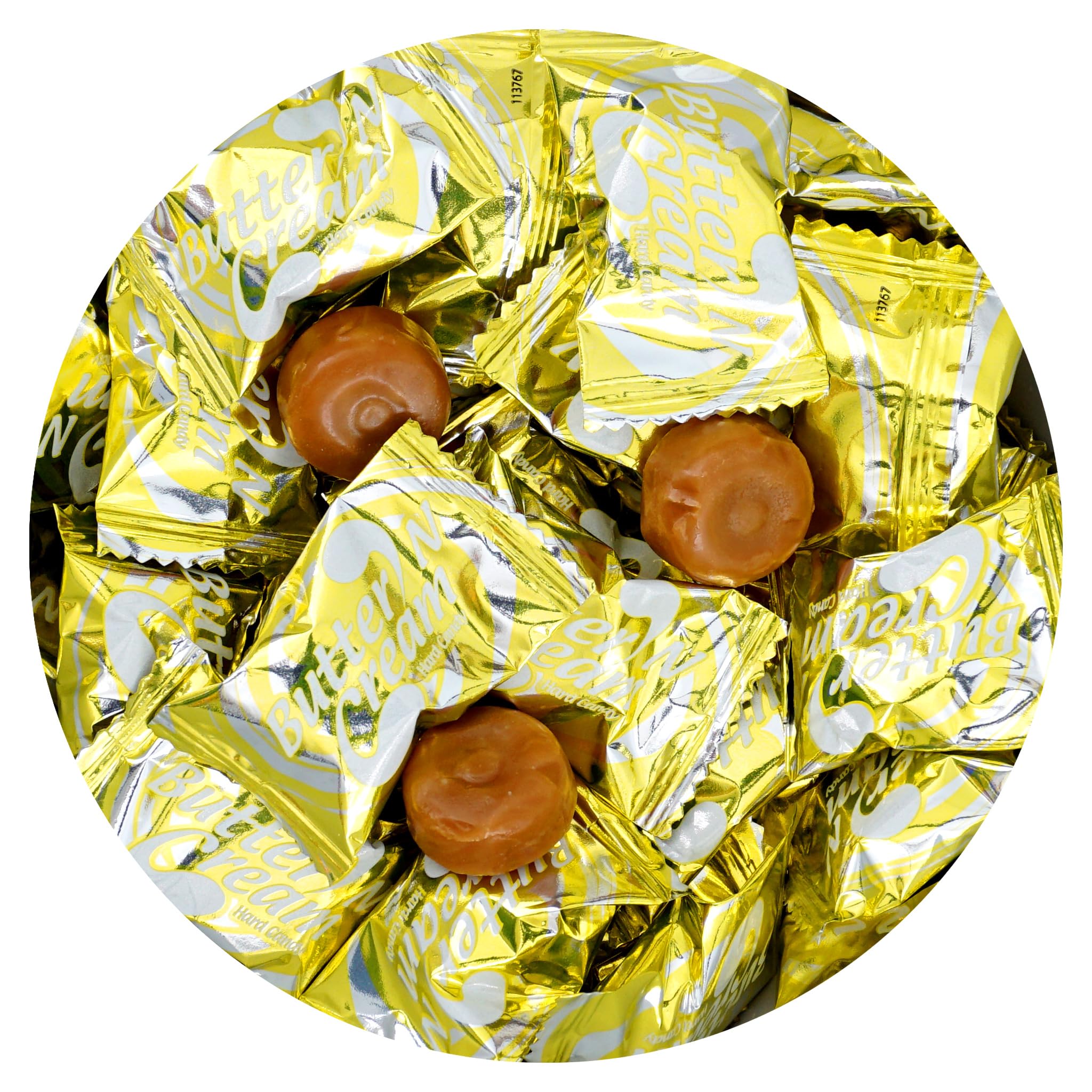 Butter Toffee, 2 Pound Bulk Candy (Approx. 150 pcs.), Butter Cream Toffee Candy, Old Fashion Hard Candies Individually Wrapped