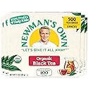 Newman’s Own Organic Black Tea, 100 Tea Bags, Pack of 5, USDA Organic