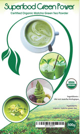 Organic 100% Natural Japanese Matcha Green Tea Powder 500g Bag (1, 500g)