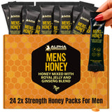 Royal Jelly Honey for Men - Extra Strength Quality, Improved Formula, Herbal Superfood Mix - Raw & Natural Energy & Power Honey Packs, No Added Sugar