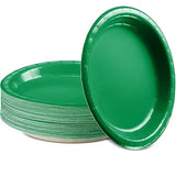 Amcrate Paper Dinner Plates Green, 8 1/2 Inches Paper Plates Disposable, Strong and Sturdy Disposable Plates for Party, Dinner, Holiday, Picnic, or