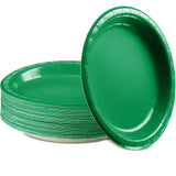 Amcrate Paper Dinner Plates Green, 8 1/2 Inches Paper Plates Disposable, Strong and Sturdy Disposable Plates for Party, Dinner, Holiday, Picnic, or