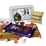 LoveNspire Rakhi Gift Hamper Rakhi for Brother with Gift Set - Set of 2 Rudraksha Rakhi with Haldi Kumkum Holder Roli Chawal - Raksha Bandhan Bracelet