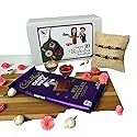 LoveNspire Rakhi Gift Hamper Rakhi for Brother with Gift Set - Set of 2 Rudraksha Rakhi with Haldi Kumkum Holder Roli Chawal - Raksha Bandhan Bracelet