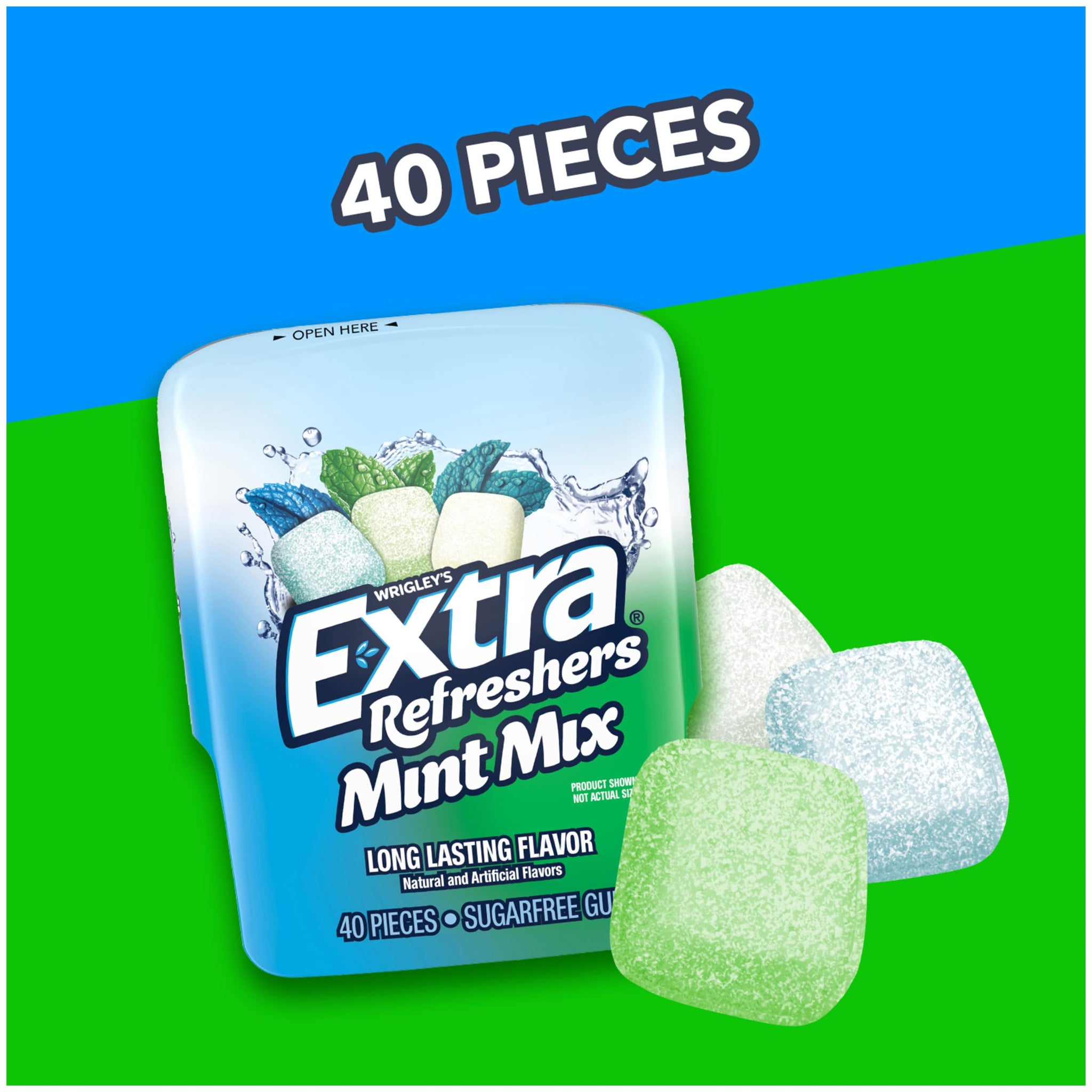 EXTRA Refreshers Mint Mix Gum, 3.21-Ounce 40-Piece Bottle (Pack of 6)