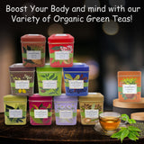 Organic Lemon Ginger Ceylon Green Tea - 50 Packets - Natural Antioxidant Rich Herbal Leaf Teabags - USDA Certified 100% Non-GMO - Caffeinated Premium