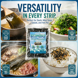 Premium Kombu, 7.05oz Dried Kelp from Hokkaido Japan, No Additives Sun-Dried Seaweed, for Japanese cuisine Seaweed Salad Dashi Stock Miso Soup Rice