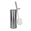 Hammered Toilet Brush Set, By Home Basics | Stainless Steel Toilet Bowl Brush And Holder | Holders For Bathrooms | Chic Toilet Brush Caddy