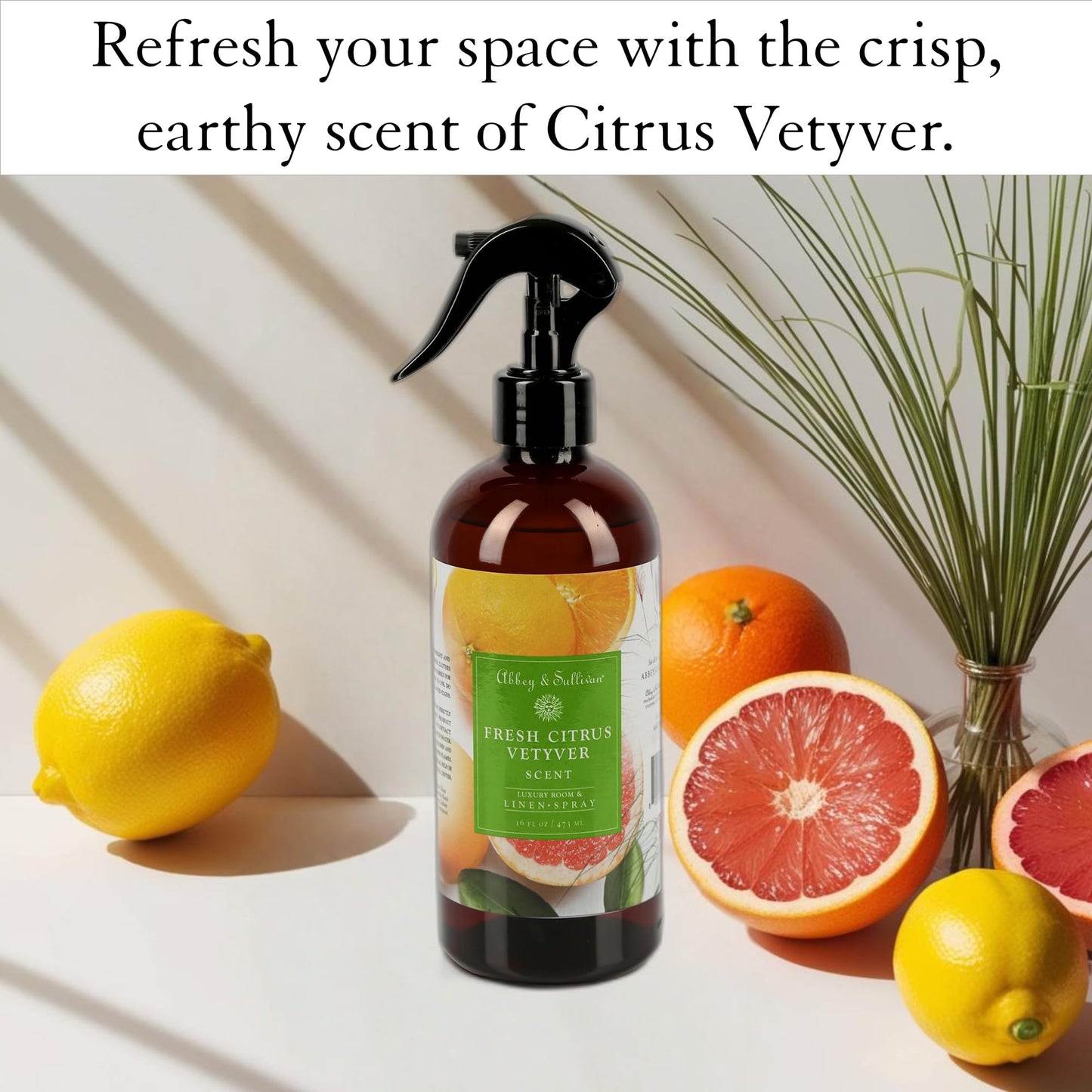 Abbey & Sullivan Linen Spray, Fresh Citrus Vetyver, 16 oz
