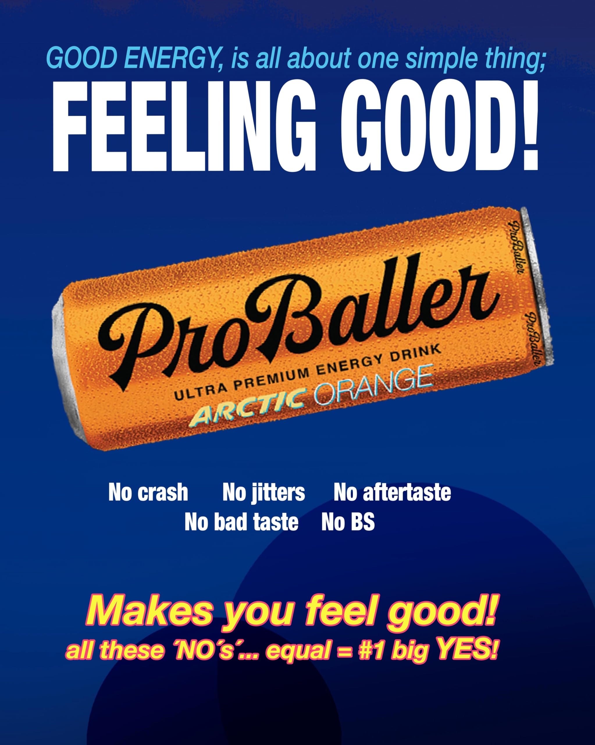 ProBaller Clean Energy Drink - Athlete-Grade Energy for Focus & Performance, Sweetened with Organic Agave, NSF Certified for Sport, Natural Caffeine