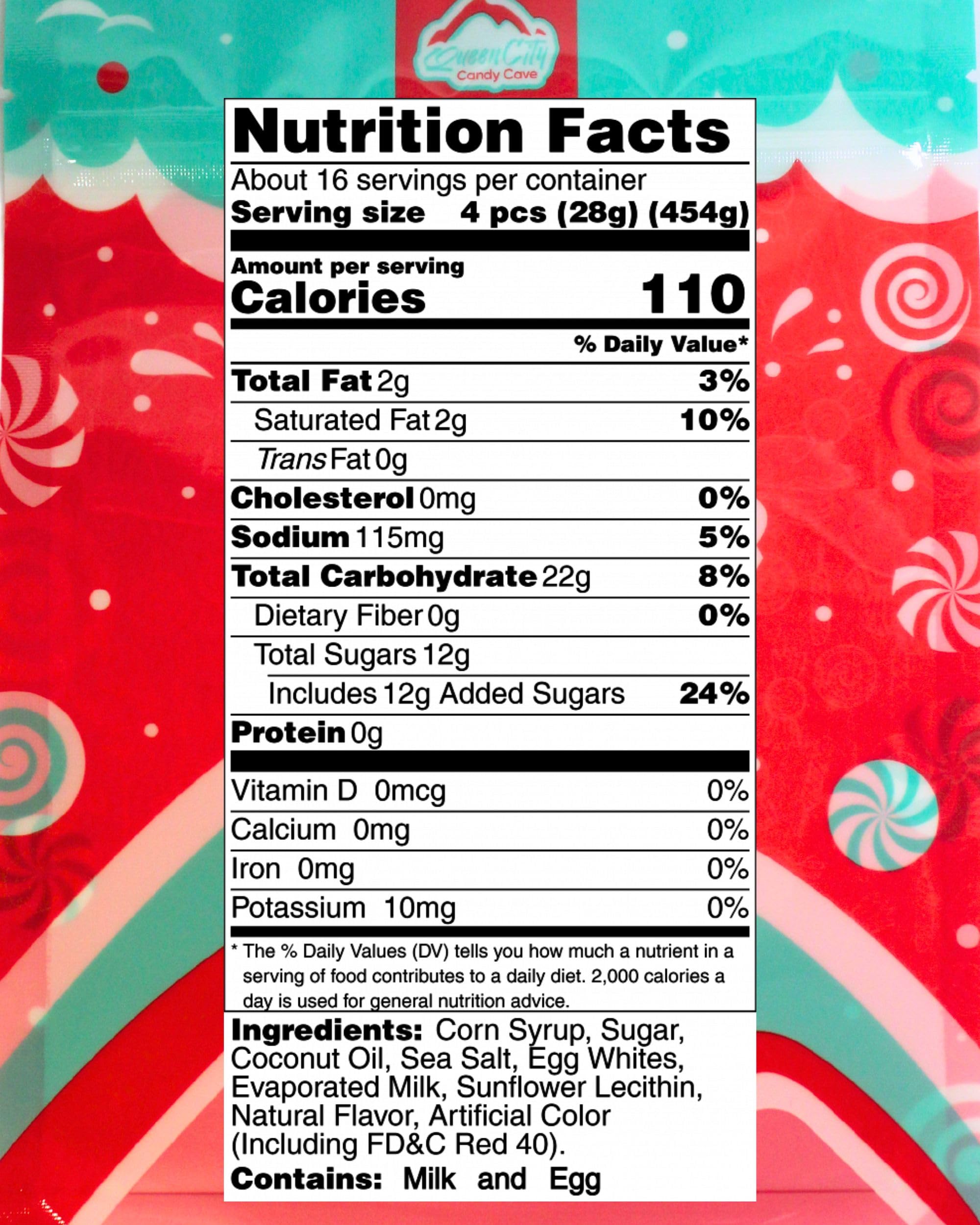 Peppermint Flavored Salt Water Taffy Individually Wrapped- Old Fashioned Saltwater Taffy Bulk (1 Pound)
