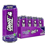 GHOST Energy Drink - 12-Pack, Welch's Grape, 16oz Cans - Energy & Focus & No Artificial Colors - 200mg of Natural Caffeine, L-Carnitine & Taurine