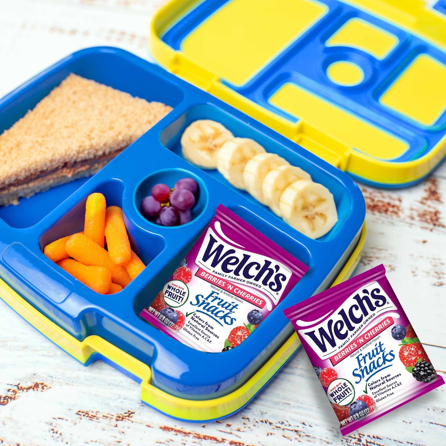 Welch's Fruit Snacks, Berries 'N Cherries Snack Box, Gluten Free, 0.8oz Snack Packs (Pack of 40)