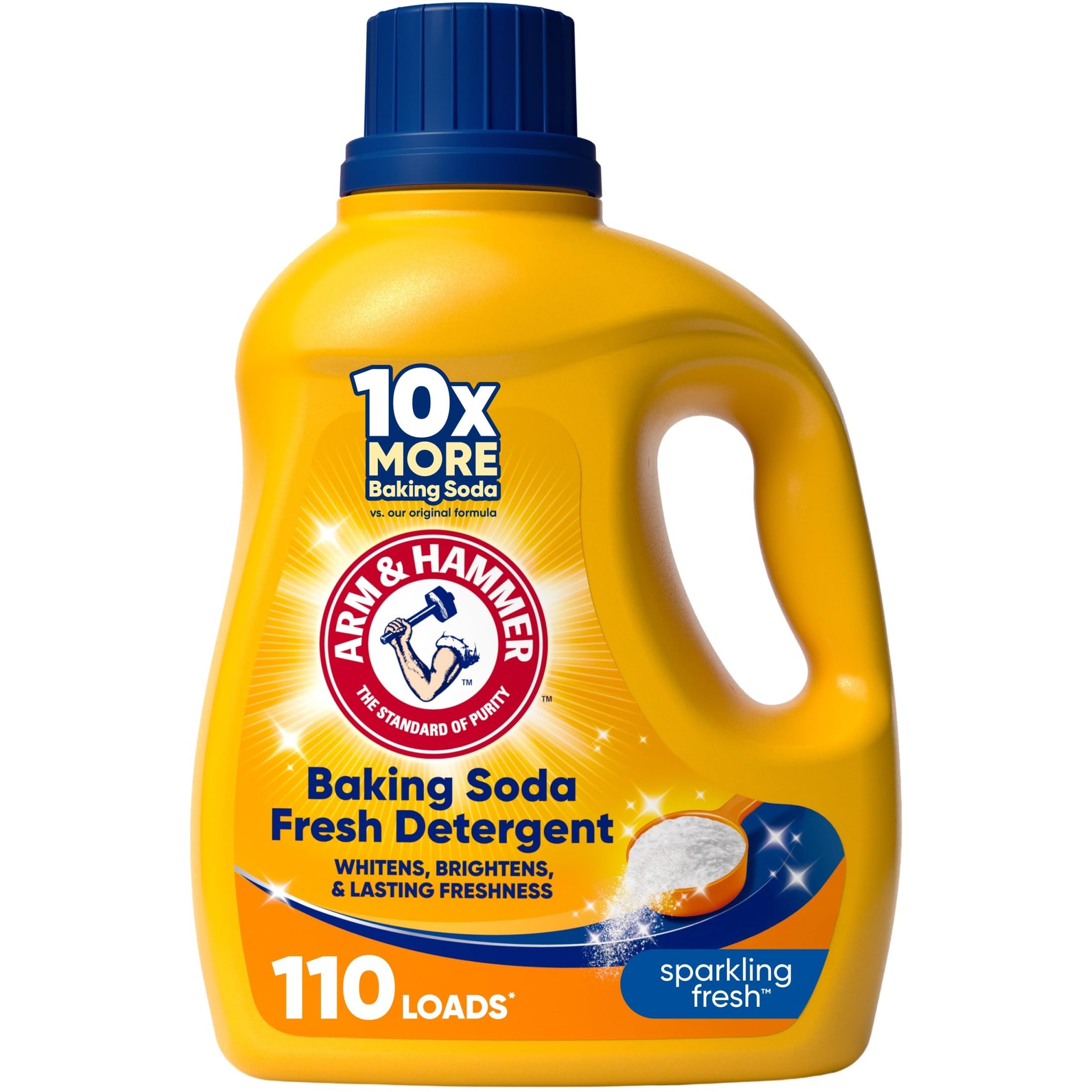 ARM & HAMMER Baking Soda Fresh Liquid Laundry Detergent, Sparkling Fresh Scent, 110 Loads, 110 Fl Oz