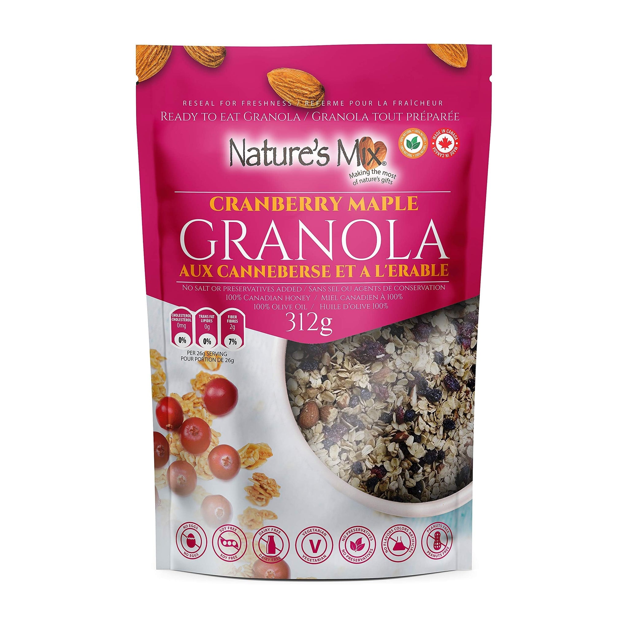 Natures Mix Cranberry Maple Granola, 312 GR