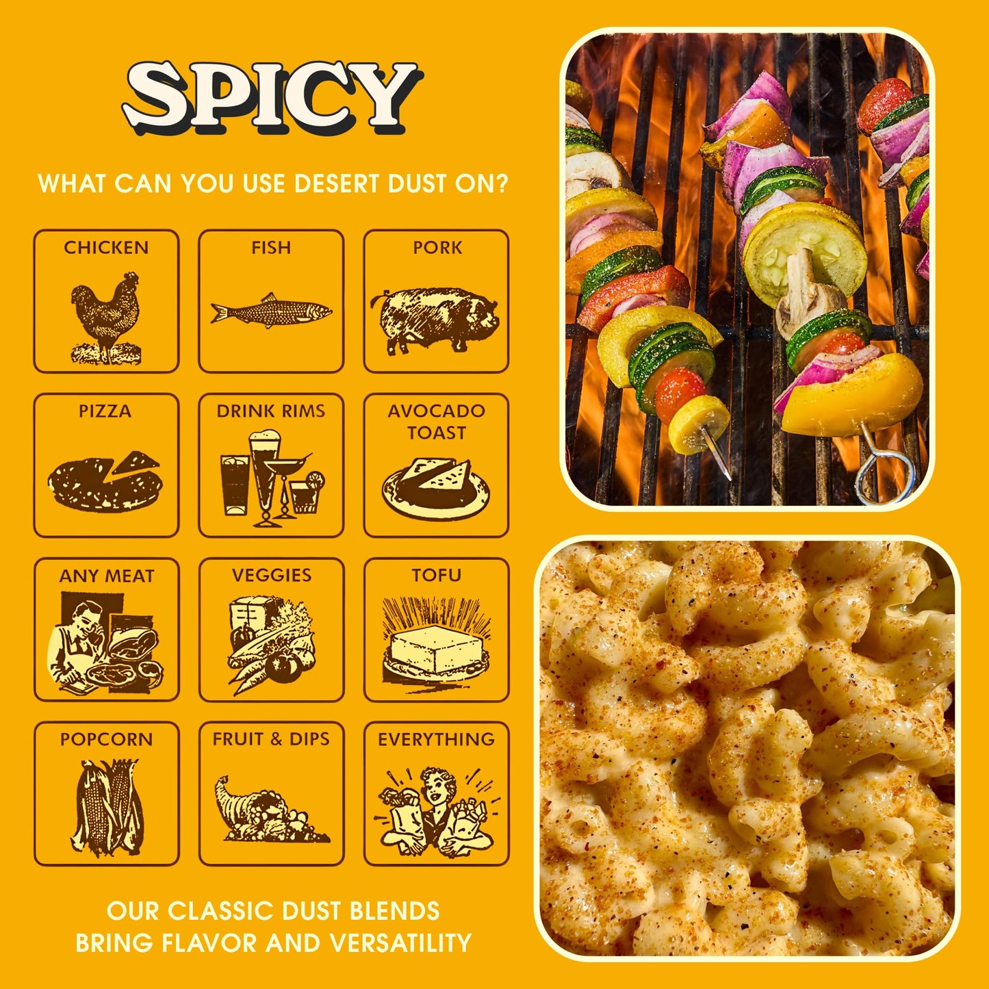 Desert Dust Spicy - All-Purpose Chiltepin Pepper Seasoning with Organic Date Sugar | Bold Medium-Hot Heat for Steak, Chicken, Seafood, Vegetables