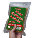 Merry Christmas Asshole Spicy Trail Mix - Holiday Food Gifts for Adults - Premium Trail Mix, Funny Stocking Stuffer, Made in the USA