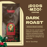 Dios Mio Coffee by Sofia Vergara, Dark Roast, Whole Bean Premium Colombian Coffee, 12 Ounce Bag