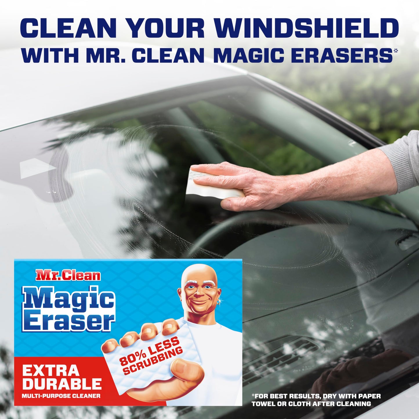 Mr. Clean Magic Eraser Sponge, All Purpose Cleaner, Cleaning Scrubber, Wall, Sneaker, Kitchen, Bathroom, Shower Cleaner, Cleaning Supplies, Melamine
