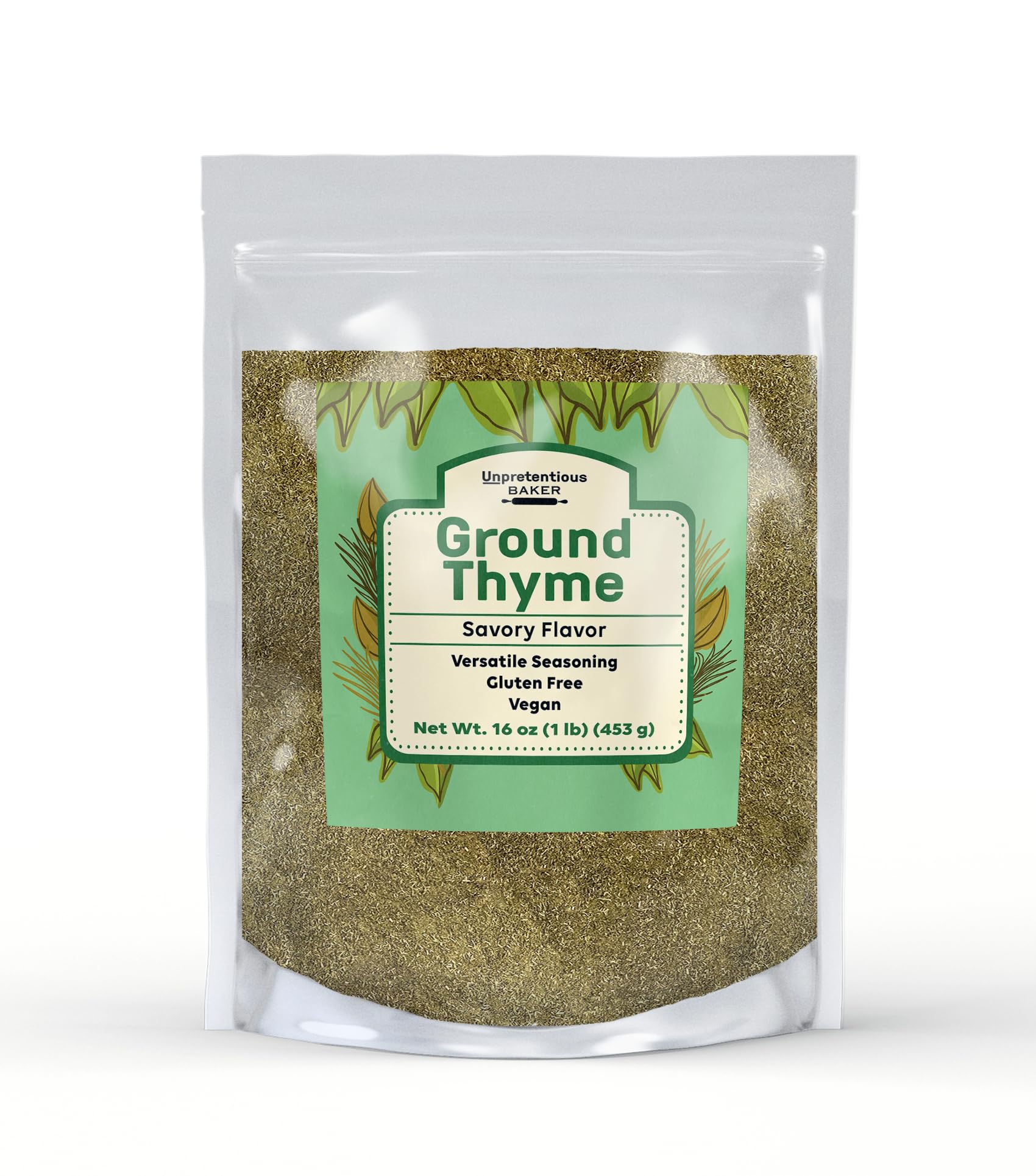 Unpretentious Ground Thyme, 1 lb, Versatile Seasoning, Savory Flavor, Soups & Sauces