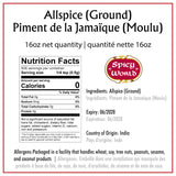 Spicy World Allspice Ground 16 Ounce - Huge 1 Pound Value Pack - All Spice Powder