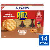 RITZ Peanut Butter Sandwich Crackers, Lunch Snacks, 112 Snack Packs (14 Boxes, 6 Crackers Per Pack)