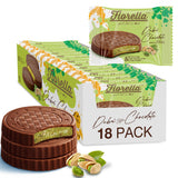 Fiorella Dubai Style Milk Chocolate Pistachio Bars, Filled Chocolate With Pistachio Butter & Crispy Kadayif, Individually Wrapped Chocolate Snacks, 18