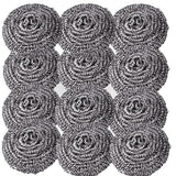 Supercap 12pcs Stainless Steel Scrubbers for Kitchen | Tough Kitchen Cleaning | Steel Wool Scrubber Pad Used for Dishes, Pots, Pans, Sinks and Ovens