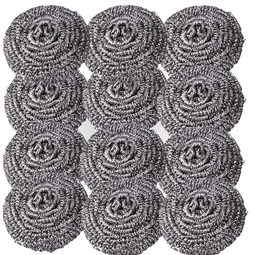 Supercap 12pcs Stainless Steel Scrubbers for Kitchen | Tough Kitchen Cleaning | Steel Wool Scrubber Pad Used for Dishes, Pots, Pans, Sinks and Ovens