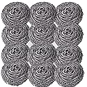 Supercap 12pcs Stainless Steel Scrubbers for Kitchen | Tough Kitchen Cleaning | Steel Wool Scrubber Pad Used for Dishes, Pots, Pans, Sinks and Ovens
