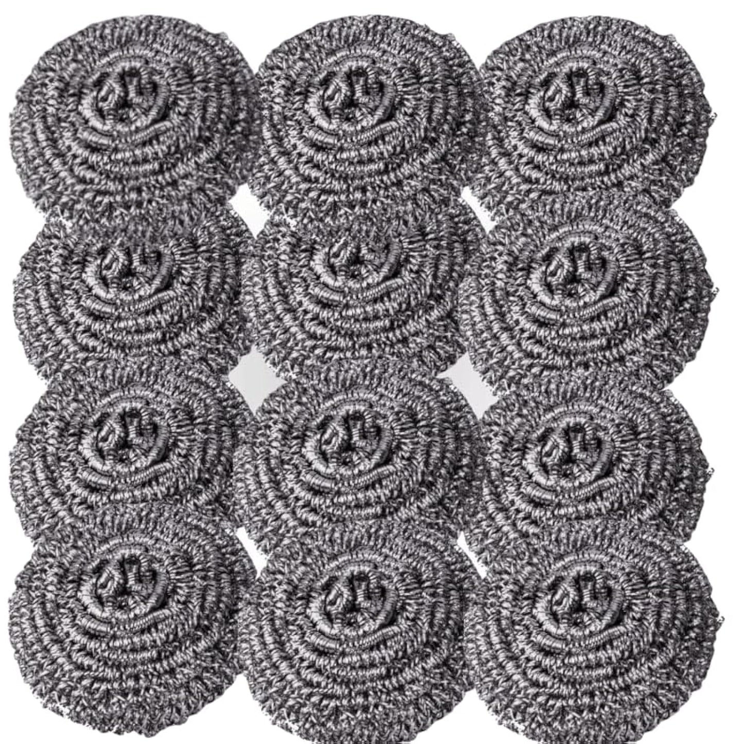 Supercap 12pcs Stainless Steel Scrubbers for Kitchen | Tough Kitchen Cleaning | Steel Wool Scrubber Pad Used for Dishes, Pots, Pans, Sinks and Ovens