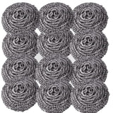 Supercap 12pcs Stainless Steel Scrubbers for Kitchen | Tough Kitchen Cleaning | Steel Wool Scrubber Pad Used for Dishes, Pots, Pans, Sinks and Ovens