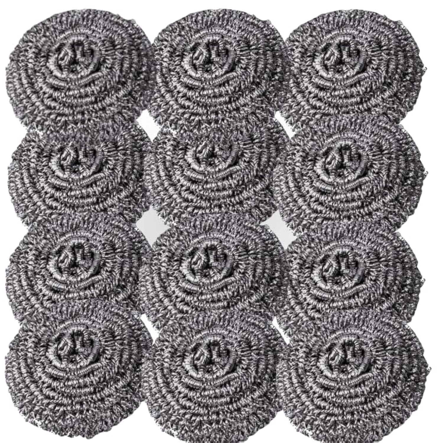 Supercap 12pcs Stainless Steel Scrubbers for Kitchen | Tough Kitchen Cleaning | Steel Wool Scrubber Pad Used for Dishes, Pots, Pans, Sinks and Ovens