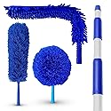 New U.S. Duster Company Triple Action High Reach Dusting Kit | Webster Cobweb Ceiling Fan Duster with 13 to 20 Foot Extension Telescope Pole |
