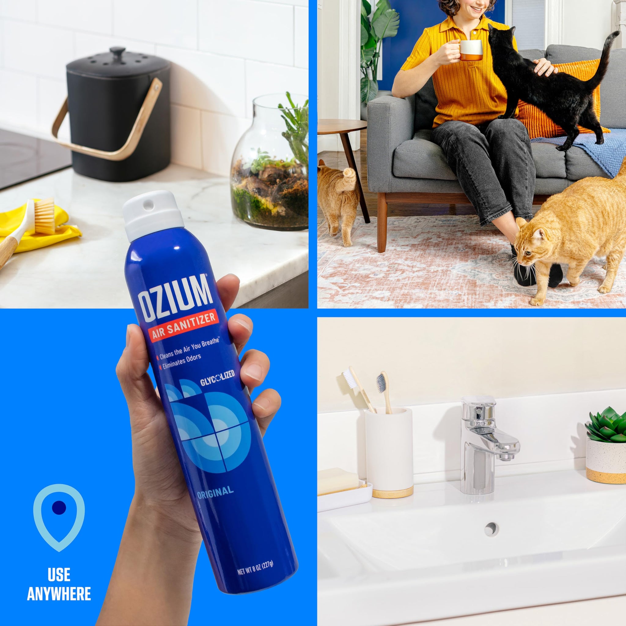 Ozium 8 Oz. Air Sanitizer & Odor Eliminator for Homes, Cars, Offices and More, Country Fresh, Pack of 1