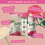 Belvoir Farm Elderflower & Rose Sparkling Lemonade | Delicious On It's Own Or As A Mixer | Product of UK | 4 Cans, 8.4 fl oz (250mL)