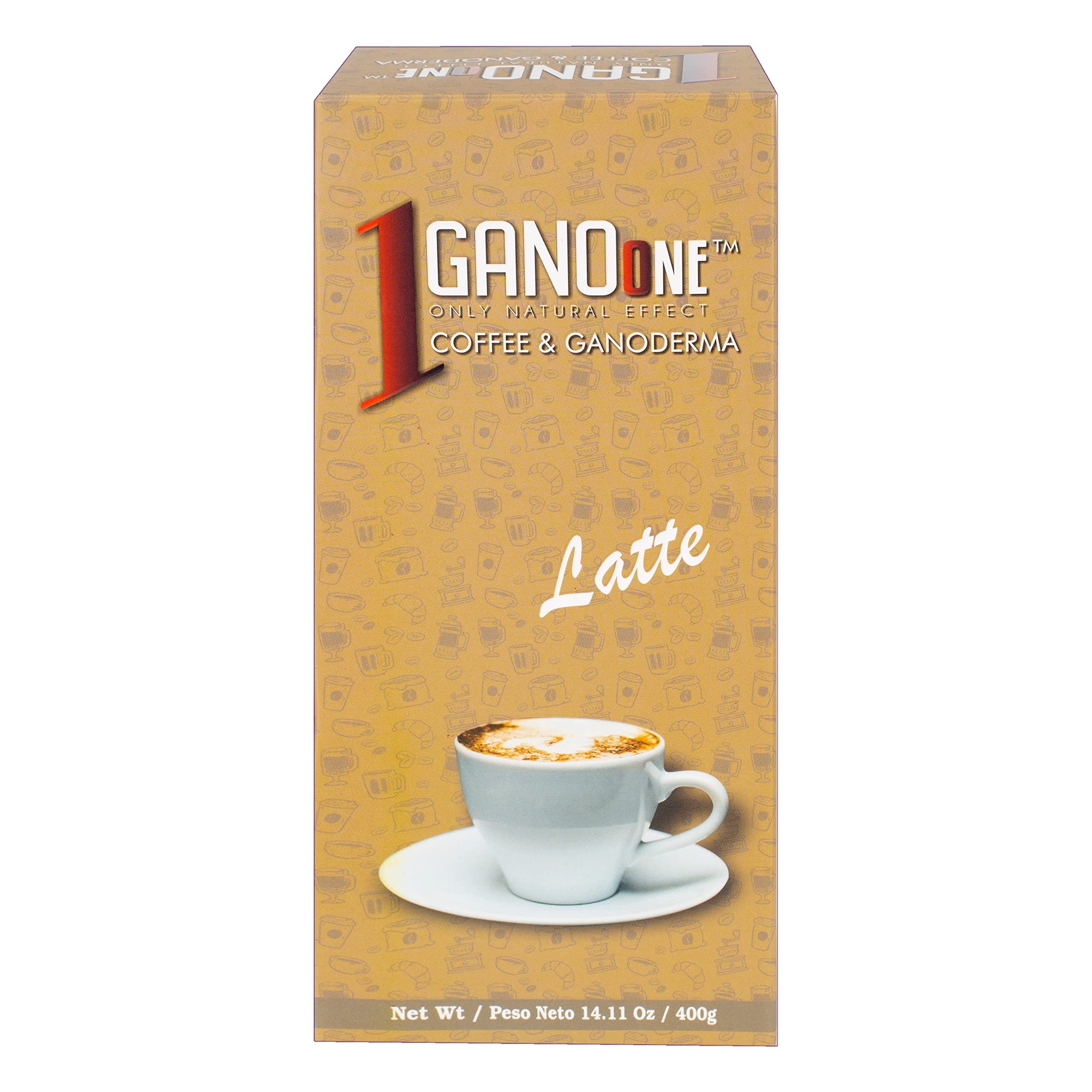 3 Boxes GanoOne Latte Reishi Mushroom Instant Coffee - with Organic Ganoderma Extract - Blend with Creamer and Sugar - Easy to Use 20 Single - Serve