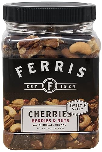 Ferris Coffee & Nut Cherries Berries & Nuts, Chocolate Chunks Roasted & Salted Mix, 16 Ounce