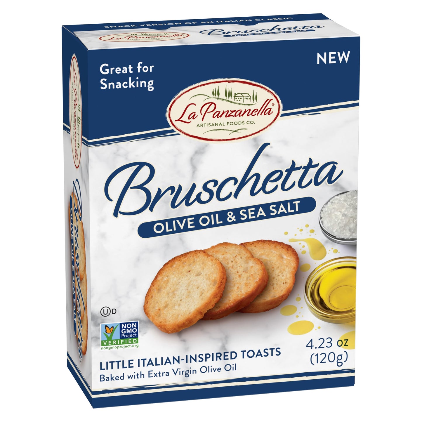 La Panzanella Olive Oil and Sea Salt Bruschetta Crackers - Italian-inspired Toasts, Made with Non-GMO Project Verified Ingredients, For Soups, Dips