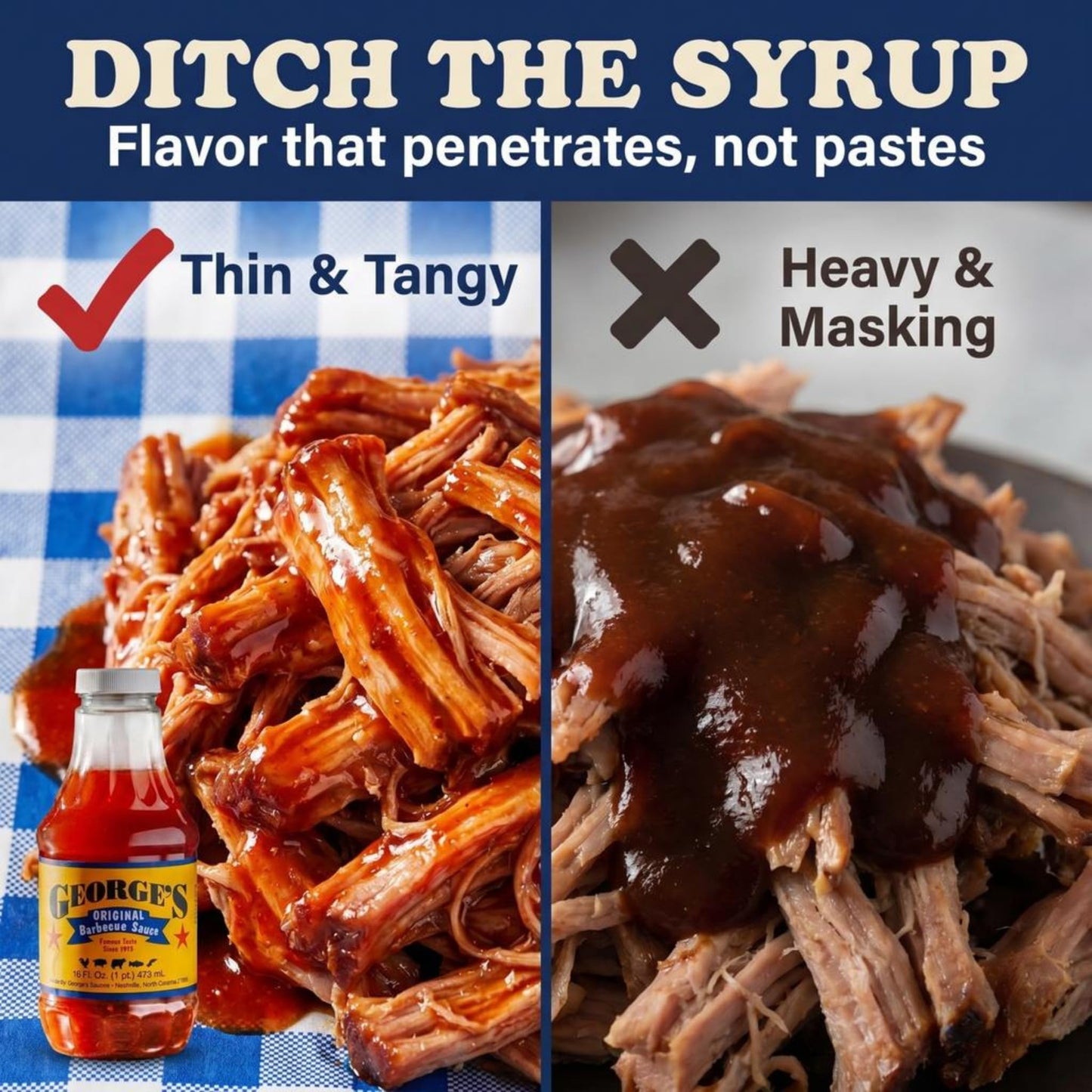 George's Original BBQ Sauce - Authentic Eastern North Carolina Vinegar-Based Family Recipe Since 1975 | Gluten-Free All-Natural Carolina Holy Water