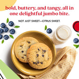 David's Cookies Fresh Baked Decadent Jumbo Lemon Blueberry Gourmet Cookies - 2lb Gift Basket Tin with 8 Large Lemon Blueberry Cookies - Bakery-Style