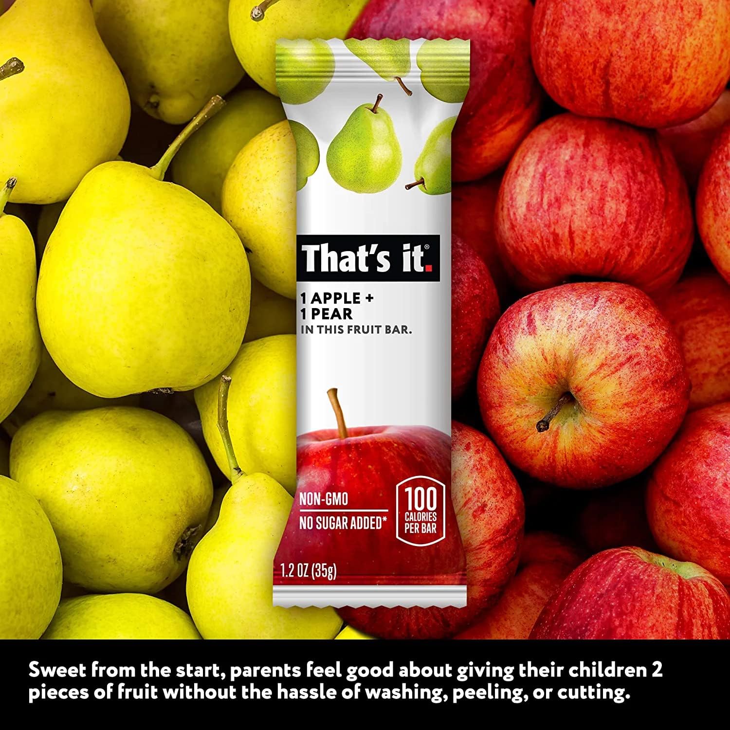 THATS IT FRUIT BAR APPLE PEAR, (12 Count of 1.2 oz Bars) 14.4 oz