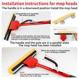 Cellulose Sponge Pop Up Sponge Mop with 2 Swop Roller Sponge mop Suitable for Wood, Ceramic Tiles and Other Flat Floors (1 Handle and 2 Heads)