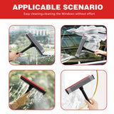 Professional 8.1" 2 in 1 Window Squeegee with 16" Long Handle,Car Squeegee for Gas Station,Home,Car?Glass,Shower,Outdoor High Window Cleaning