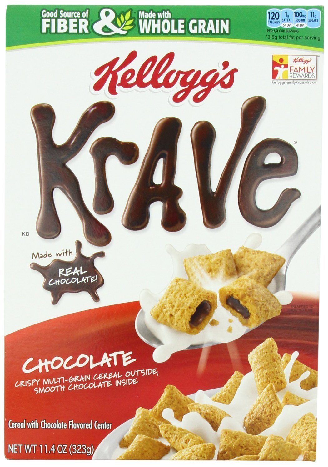 Kellogg's Krave Chocolate Cereal, 11.4-Ounce (Pack of 4)
