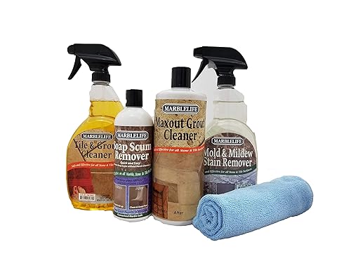 Marblelife Clean & Fresh Kitchen & Bathroom Care Kit - Tile & Grout - (TGC-41240, SSR-41200, MAX-41300, MMSR-41190, MFT-55225)
