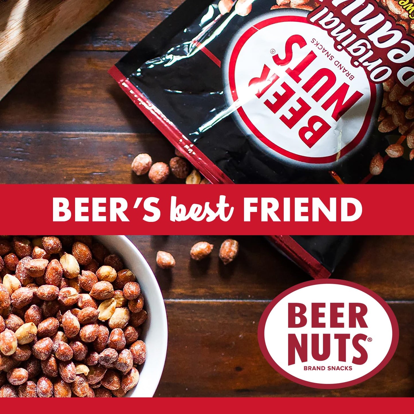 Beer Nuts Original Sweet and Salty Peanuts, Travel Size, Original Roasted Sweet, Glazed Salted Peanuts, An American Original Since 1953 (8oz, Original